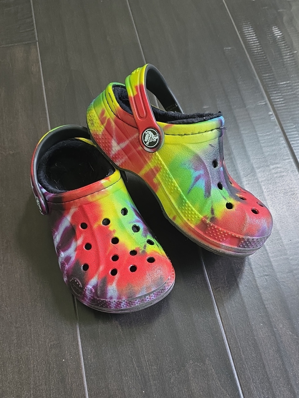 CROCS Kids Tie-Dye Clog in Rainbow Colors